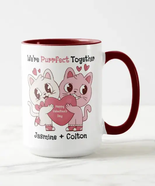 Vizons Design Personalized Valentine's Day Mugs for Coffee Shops