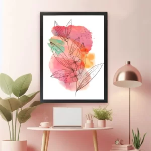 Flourish 1 - Watercolor Botanical Inspirational Wall Art Framed Canvas | Vizons Design