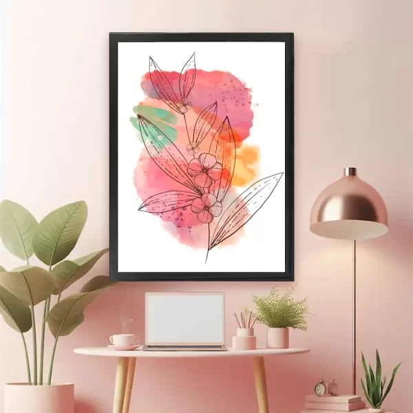 Flourish 1 - Watercolor Botanical Inspirational Wall Art Framed Canvas ...